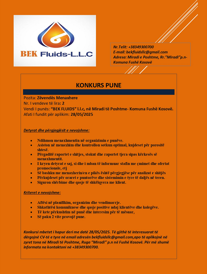 Zëvendës Menaxhere (2)